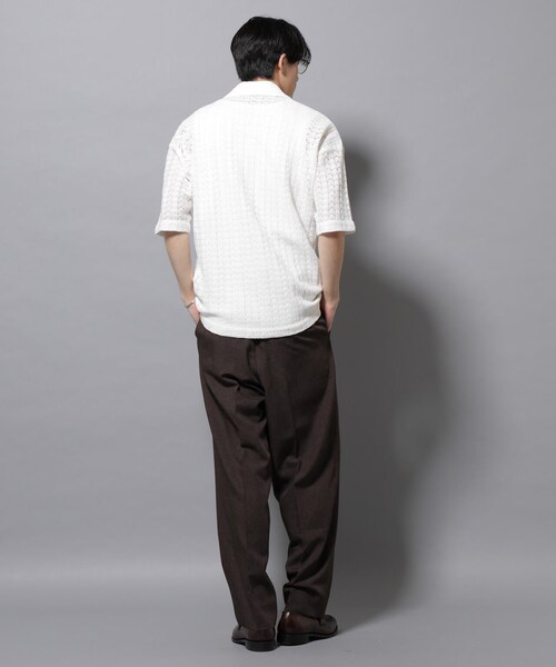 GARDEN（ガーデン）の「メッシュラッセル スキッパーポロ（トップス・メンズ・ホワイト/ブラウン・M/L）」の16枚目の写真