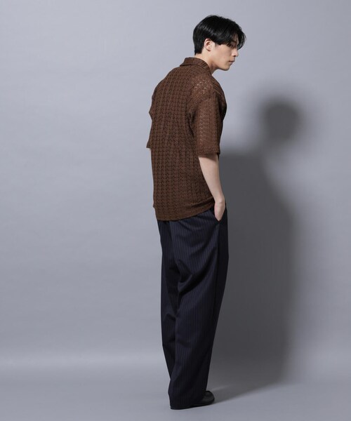 GARDEN（ガーデン）の「メッシュラッセル スキッパーポロ（トップス・メンズ・ホワイト/ブラウン・M/L）」の7枚目の写真