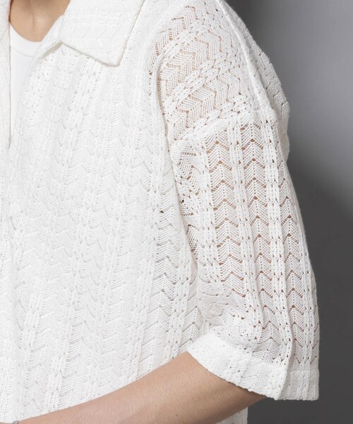 GARDEN（ガーデン）の「メッシュラッセル スキッパーポロ（トップス・メンズ・ホワイト/ブラウン・M/L）」の20枚目の写真