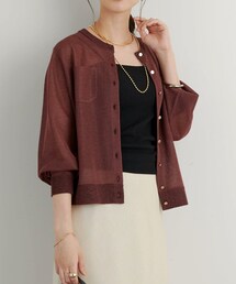 un dix cors（アンディコール）の「《大人可愛くきちんと見え》クルーネックラメニットカーディガン（トップス）」