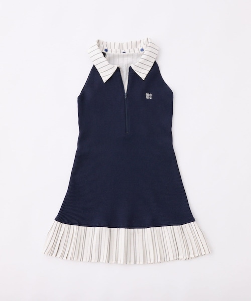 Nono企画】ドッキングプリーツノースリワンピ