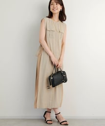 un dix cors（アンディコール）の「《着映え力抜群◎》麻調×リブシャツワンピース（シャツワンピース）」