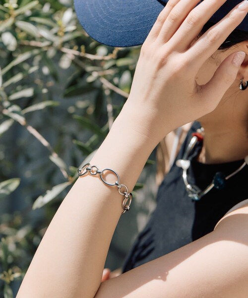 デザインチェーンブレスレット 単品売り】イニシャルEデザインチェーン