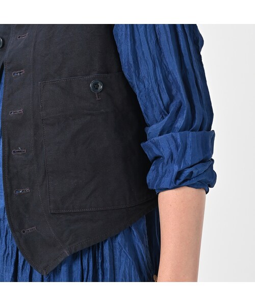 45R（フォーティファイブアール）の「ダックの908ベスト（インディゴ）（ジャケット/アウター・レディース・73-インディゴ・01-XS/02-S/03-M/04-L）」の12枚目の写真