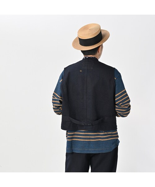 45R（フォーティファイブアール）の「ダックの908ベスト（インディゴ）（ジャケット/アウター・レディース・73-インディゴ・01-XS/02-S/03-M/04-L）」の10枚目の写真