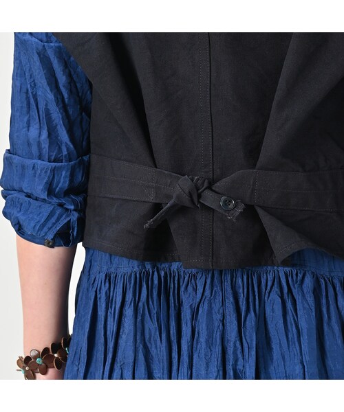 45R（フォーティファイブアール）の「ダックの908ベスト（インディゴ）（ジャケット/アウター・レディース・73-インディゴ・01-XS/02-S/03-M/04-L）」の14枚目の写真