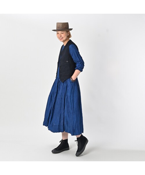 45R（フォーティファイブアール）の「ダックの908ベスト（インディゴ）（ジャケット/アウター・レディース・73-インディゴ・01-XS/02-S/03-M/04-L）」の3枚目の写真