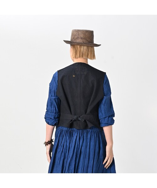 45R（フォーティファイブアール）の「ダックの908ベスト（インディゴ）（ジャケット/アウター・レディース・73-インディゴ・01-XS/02-S/03-M/04-L）」の7枚目の写真