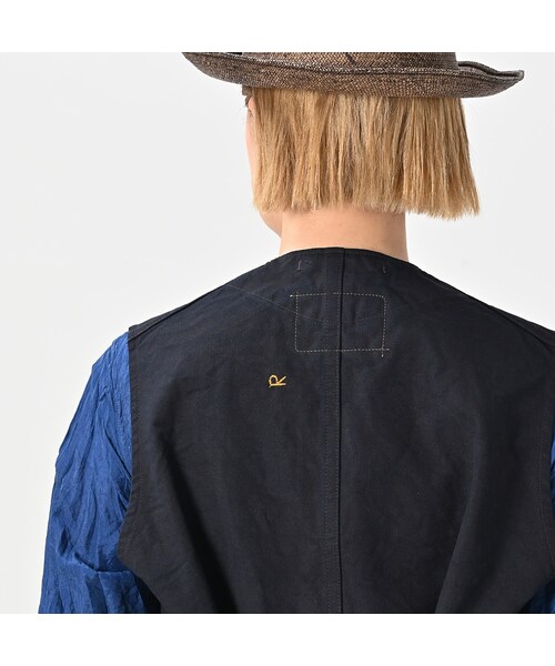 45R（フォーティファイブアール）の「ダックの908ベスト（インディゴ）（ジャケット/アウター・レディース・73-インディゴ・01-XS/02-S/03-M/04-L）」の13枚目の写真