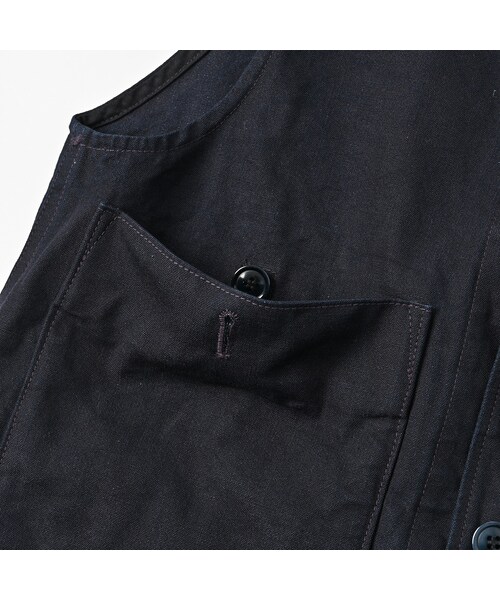 45R（フォーティファイブアール）の「ダックの908ベスト（インディゴ）（ジャケット/アウター・レディース・73-インディゴ・01-XS/02-S/03-M/04-L）」の16枚目の写真