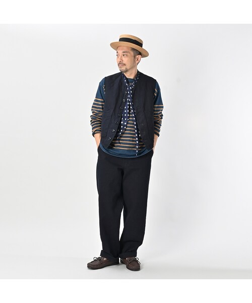 45R（フォーティファイブアール）の「ダックの908ベスト（インディゴ）（ジャケット/アウター・レディース・73-インディゴ・01-XS/02-S/03-M/04-L）」の4枚目の写真