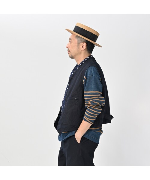 45R（フォーティファイブアール）の「ダックの908ベスト（インディゴ）（ジャケット/アウター・レディース・73-インディゴ・01-XS/02-S/03-M/04-L）」の9枚目の写真