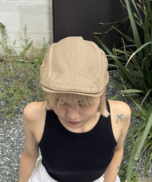 Lattice（Lattice）の「シンプルハンチングキャップ（ハンチング/ベレー帽・レディース・ブラウン/ベージュ/ブラック・FREE）」の3枚目の写真