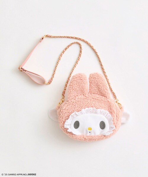 OLIVE des OLIVE（オリーブデオリーブ）の「メロクロフェイスポシェット（ショルダーバッグ・レディース・ブラック/ピンク・FREE）」の2枚目の写真