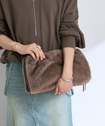 RIVE DROITE | 予約【シーズンムードを高める】フェイクファードローストリングバッグ(ショルダーバッグ)