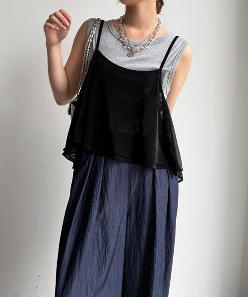 【WEB限定】メッシュベロアキャミ