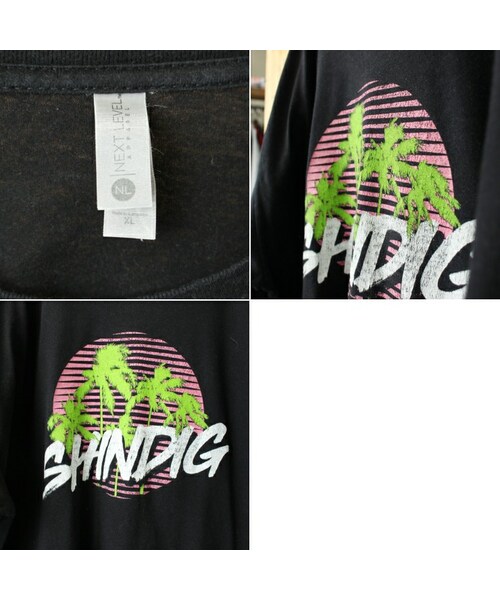 --(--)の「USA NEXT LEVEL APPAREL SHINDIG 半袖 プリントTシャツ ブラック メンズXL アメリカ古着(Tシャツ/カットソー・レディース・ブラック・XL)」の2枚目の写真