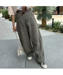 copine | カーブデニムパンツ(ベージュ)(デニムパンツ)