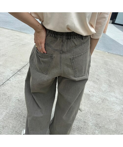 copine(コピン)の「カーブデニムパンツ(ベージュ)(デニムパンツ・レディース・ベージュ・M)」の4枚目の写真