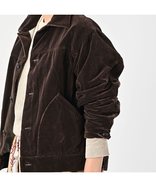 45R（フォーティファイブアール）の「ベルベットのGジャン（ジャケット/アウター・メンズ・77-ミッドナイトネイビー/83-茶・03-M/04-L/05-XL）」の14枚目の写真