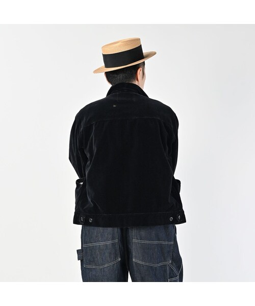 45R（フォーティファイブアール）の「ベルベットのGジャン（ジャケット/アウター・メンズ・77-ミッドナイトネイビー/83-茶・03-M/04-L/05-XL）」の9枚目の写真