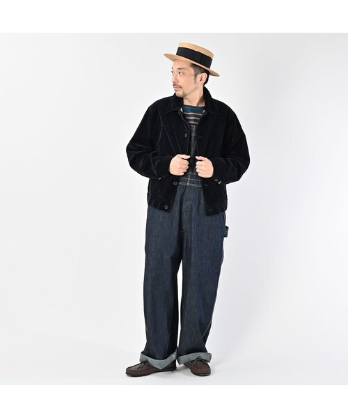 45R（フォーティファイブアール）の「ベルベットのGジャン（ジャケット/アウター・メンズ・77-ミッドナイトネイビー/83-茶・03-M/04-L/05-XL）」の4枚目の写真