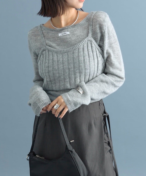 knit set シアークロシェニットビスチェセット knit set シアークロシェニットビスチェセット knit set シアー