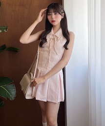 OLIVE des OLIVE | 【完売カラー再販売】YUI企画　ノースリーブシャツミニワンピース(シャツワンピース)