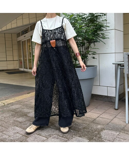 copine（コピン）の「3WAYレースキャミワンピース(ブラック)（キャミソール・レディース・ブラック・M）」の2枚目の写真