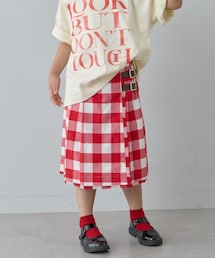 CIAOPANIC TYPY（チャオパニックティピー）の「【KIDS】【kon＆ao】プリーツミモレ丈チェックスカート（スカート・キッズ）」