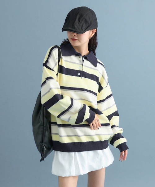 マルチボーダーラガーニット