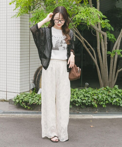 ITEMS URBANRESEARCH（アイテムズ アーバンリサーチ）の「メッシュニットカーディガン（カーディガン/ボレロ・レディース・BLK/GREGE/BRN・FREE）」の7枚目の写真