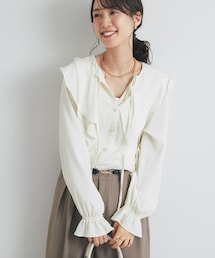un dix cors（アンディコール）の「《大人フェミニンなムードに◎》フリルプルオーバーブラウス（トップス）」