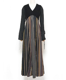 FUMIE TANAKA | FUMIE=TANAKA（フミエ タナカ） パッチロングワンピース21FW（ブラック/2）(ドレス)