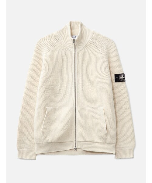 Fisherman's Rib Cotton Raw Beauty Zip-up jumper