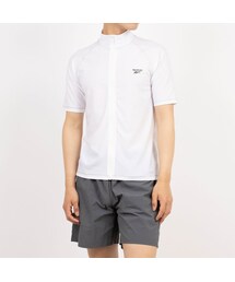 Reebok（リーボック）の「Reebok Swimwear 半袖フルZIPラッシュガード （ホワイト）（アンダーウェア・メンズ）」