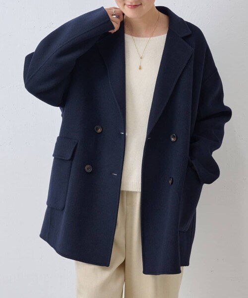 BEARDSLEY（ビアズリー）の「リバーピーコート（ピーコート・レディース・キャメル/ネイビー・F）」の2枚目の写真