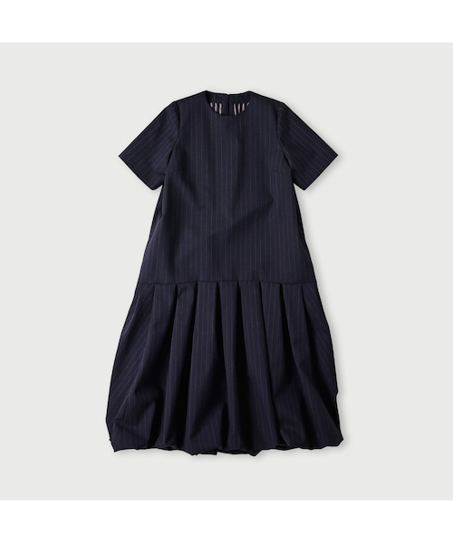 近年 45R アルルのデイリー馬ドレス ネイビー ゆったり ウール