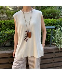 copine | サイドスリットリブノースリーブ(エクリュ)(タンクトップ)