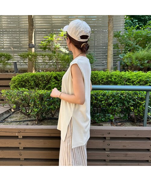 copine（コピン）の「サイドスリットリブノースリーブ(エクリュ)（タンクトップ・レディース・エクリュ・M）」の2枚目の写真