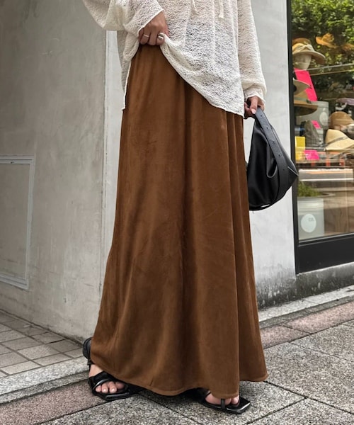 CIAOPANIC TYPY（チャオパニックティピー）の「【willow】スウェードスカート（スカート・レディース・ベージュ/キャメル/チャコールグレー・M/S/ONE）」の3枚目の写真