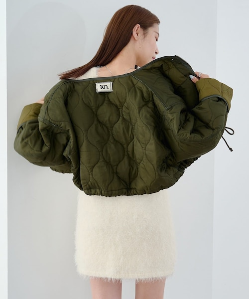 Kastane（カスタネ）の「【WEB先行/2025AW/リバーシブル】キルティングショートジャケット（ジャケット/アウター・レディース・アイボリー/カーキ/ブラック・F）」の3枚目の写真