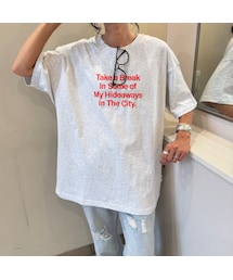 copine | 発泡ロゴプリントビッグtシャツ (オートミール杢)(Tシャツ/カットソー)