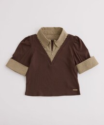 one after another NICE CLAUP（ワンアフターアナザーナイスクラップ）の「レイヤードチェックトップス（Tシャツ/カットソー）」