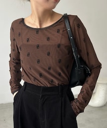 CAPRICIEUX LE'MAGE（カプリシューレマージュ）の「【前後2WAY】2WAYモノグラムシアーT（Tシャツ/カットソー）」