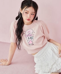 one after another NICE CLAUP（ワンアフターアナザーナイスクラップ）の「【Esther Bunny コラボ】アップリケ半袖ニット（ニット/セーター）」