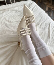 one after another NICE CLAUP | リボン付きポインテッドストラップシューズ(その他シューズ)