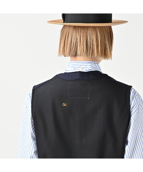 45R（フォーティファイブアール）の「ウールコットンベネシャンの908みゆきベスト（ジャケット/アウター・レディース・74-ネイビー・02-S/04-L）」の12枚目の写真