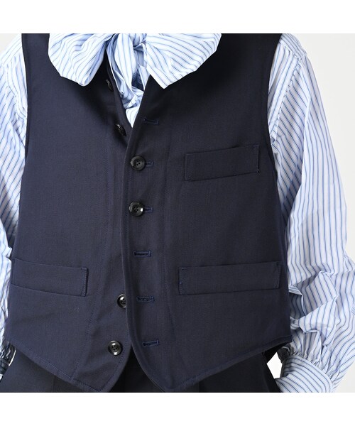 45R（フォーティファイブアール）の「ウールコットンベネシャンの908みゆきベスト（ジャケット/アウター・レディース・74-ネイビー・02-S/04-L）」の11枚目の写真