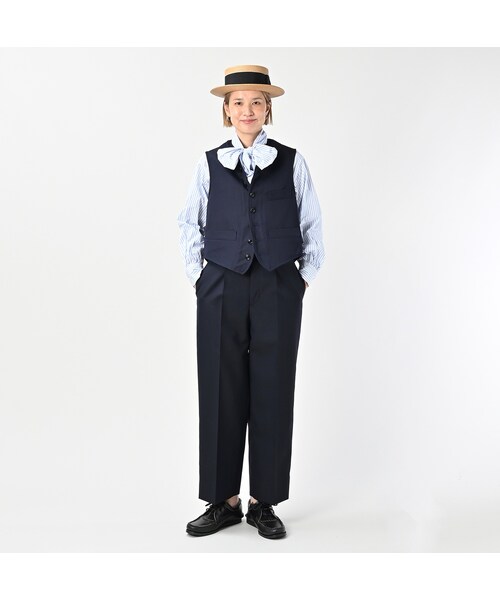 45R（フォーティファイブアール）の「ウールコットンベネシャンの908みゆきベスト（ジャケット/アウター・レディース・74-ネイビー・02-S/04-L）」の3枚目の写真